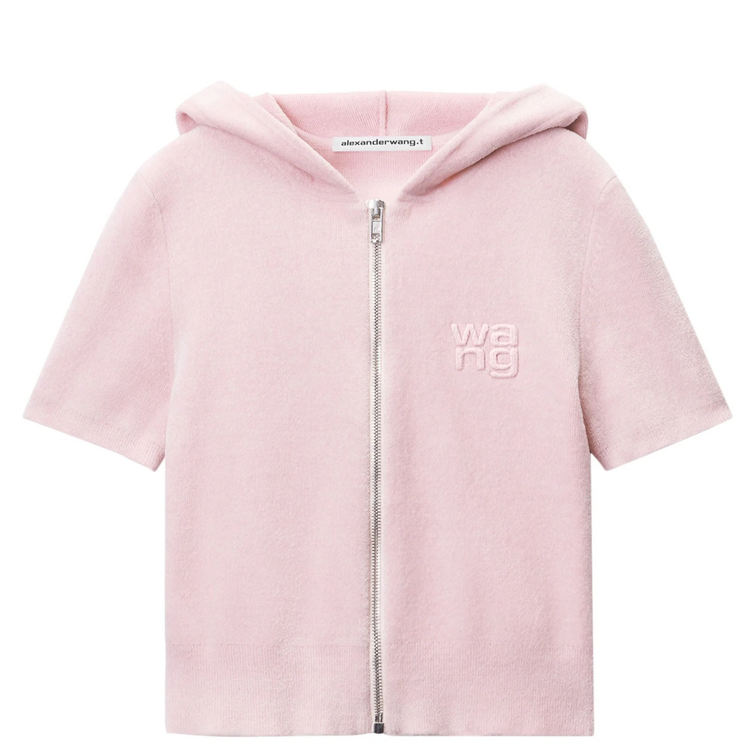 Cropped Zip-Up Hoodie In Chenille