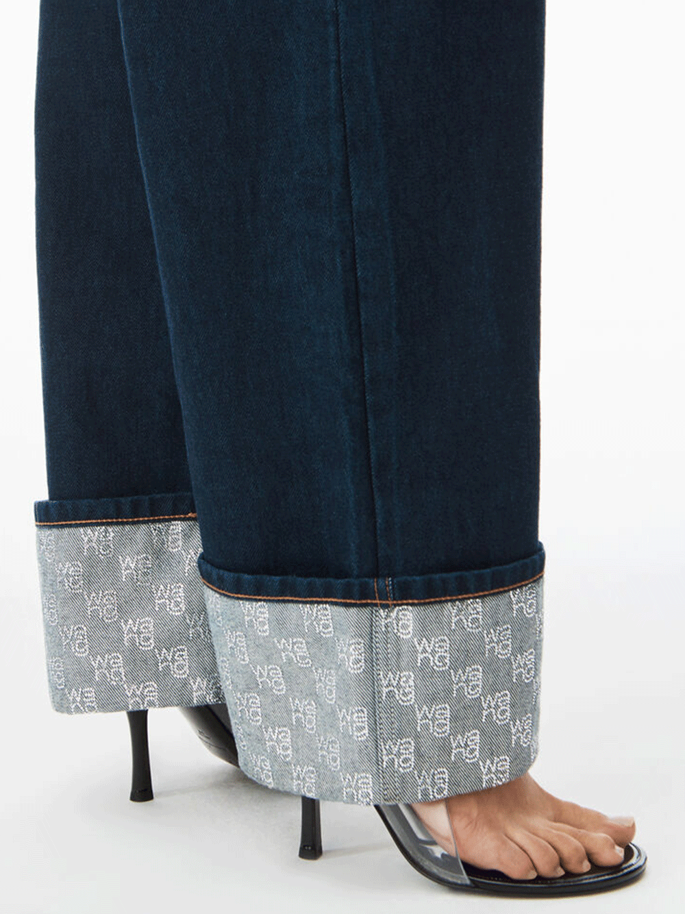 Alexander-Wang-Crystal-Cuff-Stacked-Wang-Pants-Blue-2