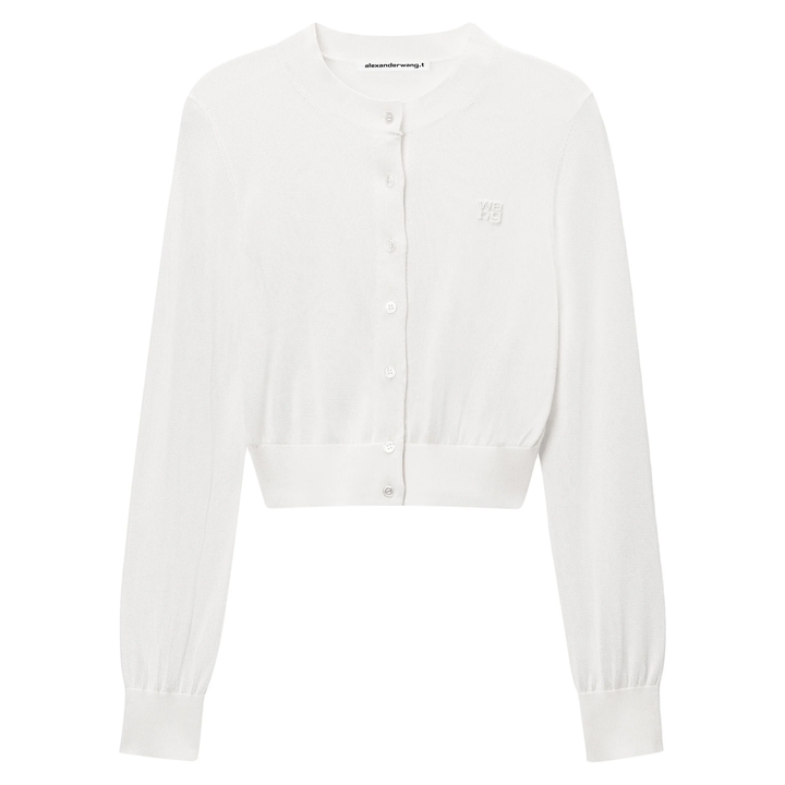 Logo-Embroidered Cropped Cardigan In Viscose