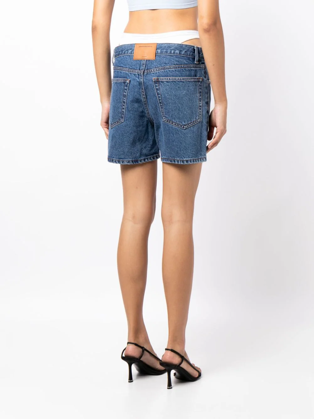 Alexander-Wang-Loose-Skinny-White-Undie-Shorts-Blue-4