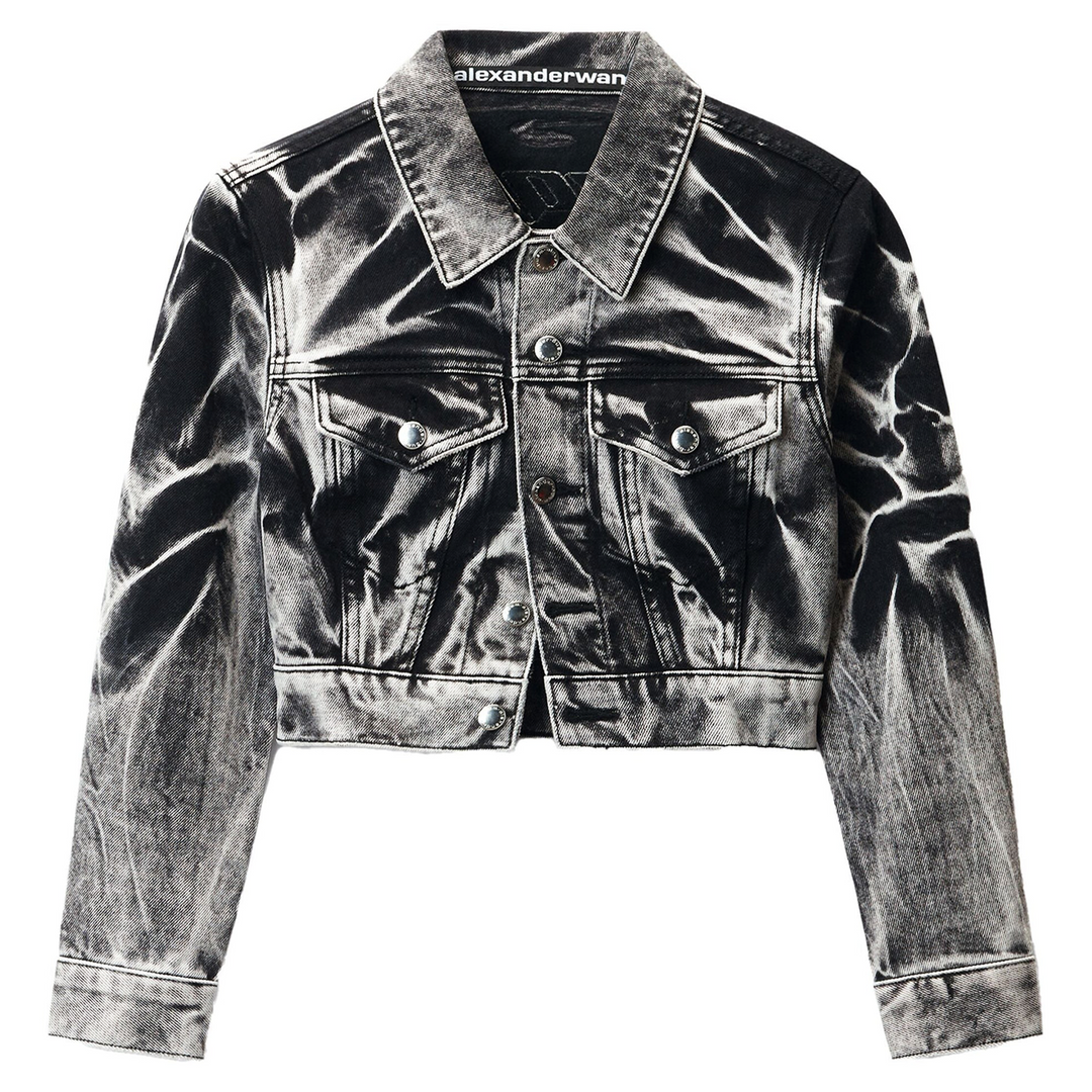 Blade Logo-Embroidered Shrunken Trucker Jacket In Cotton Denim