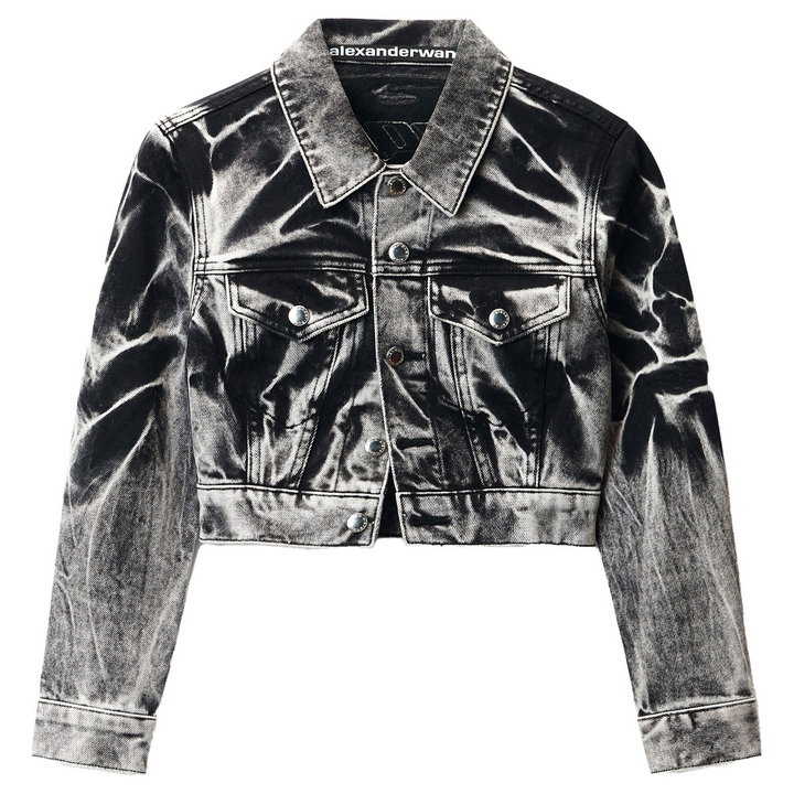 Blade Logo-Embroidered Shrunken Trucker Jacket In Cotton Denim