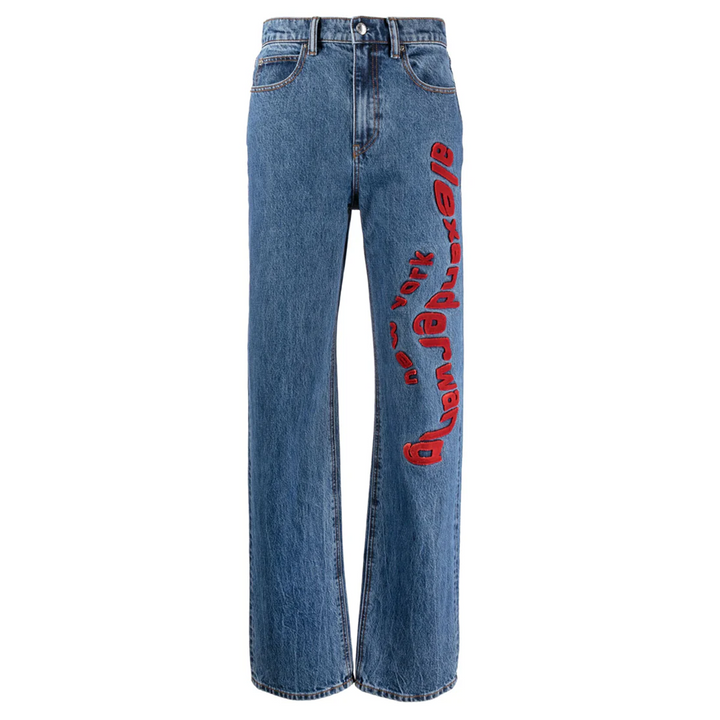 EZ Wavy Logo Jean In Denim