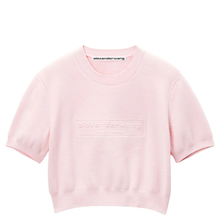 Embossed Logo Ribbed Tee