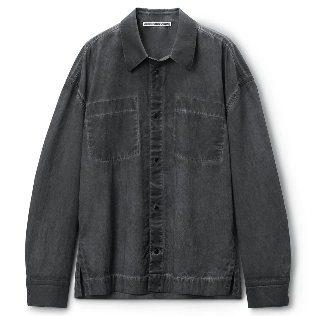 Oversized Buttondown Shirt With Patch Pockets In Cotton