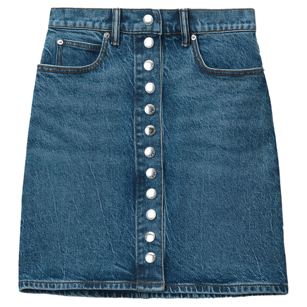 Super High-Waist Miniskirt In Comfort Stretch Denim