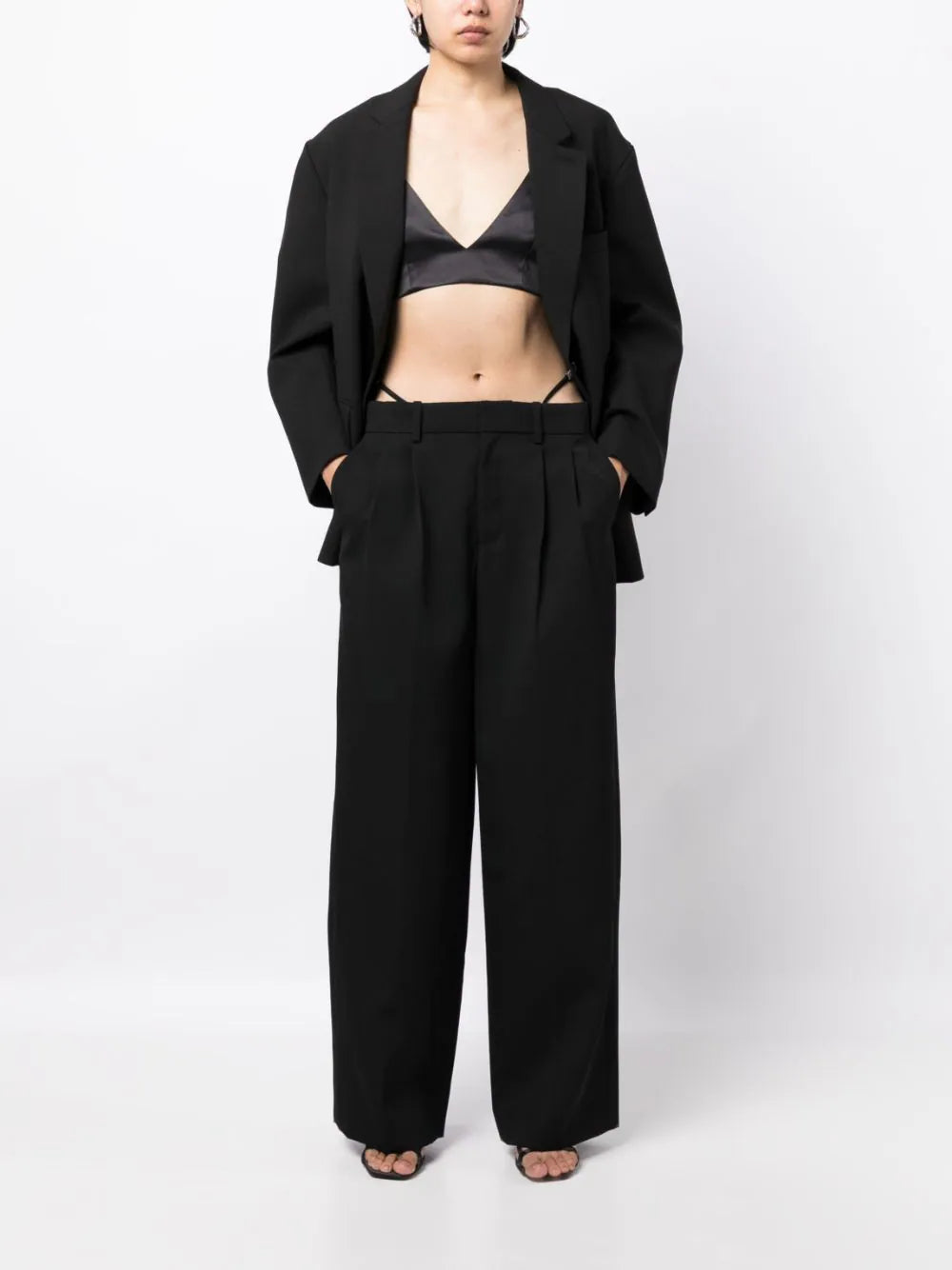 Alexander Wang-Low Waisted G-String Trousers-Black-2