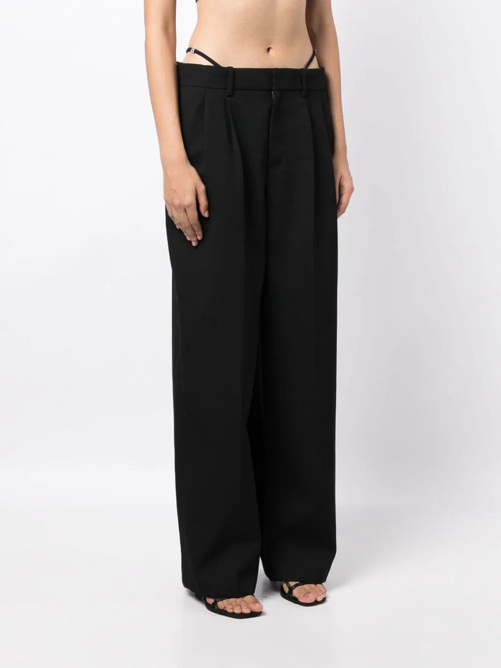 Alexander Wang-Low Waisted G-String Trousers-Black-3