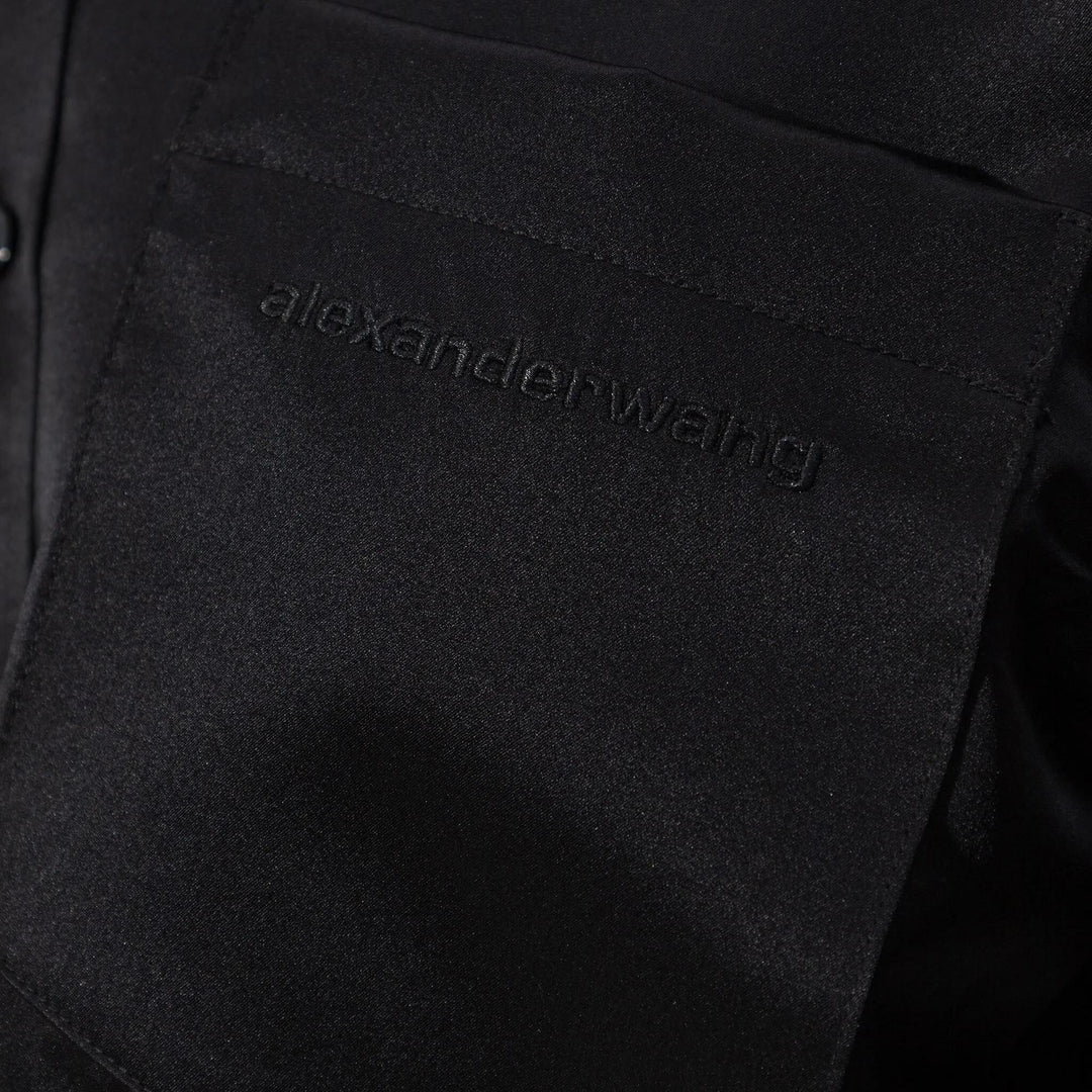 Club21 - Alexander Wang - Cropped Boyfriend Shirt - BLOUSES - Black