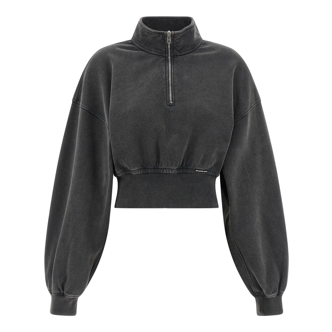 Cropped Half Zip Pullover