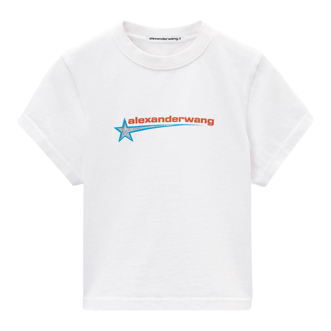 Club21 - Alexander Wang - Crystal Hotfix Star Jersey Tee - TEES - White