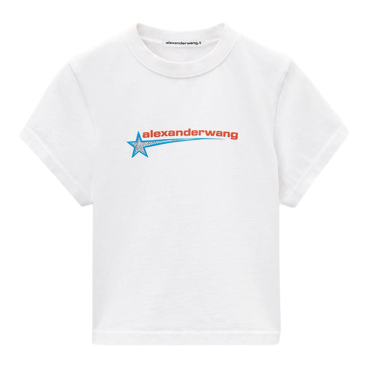 Club21 - Alexander Wang - Crystal Hotfix Star Jersey Tee - TEES - White