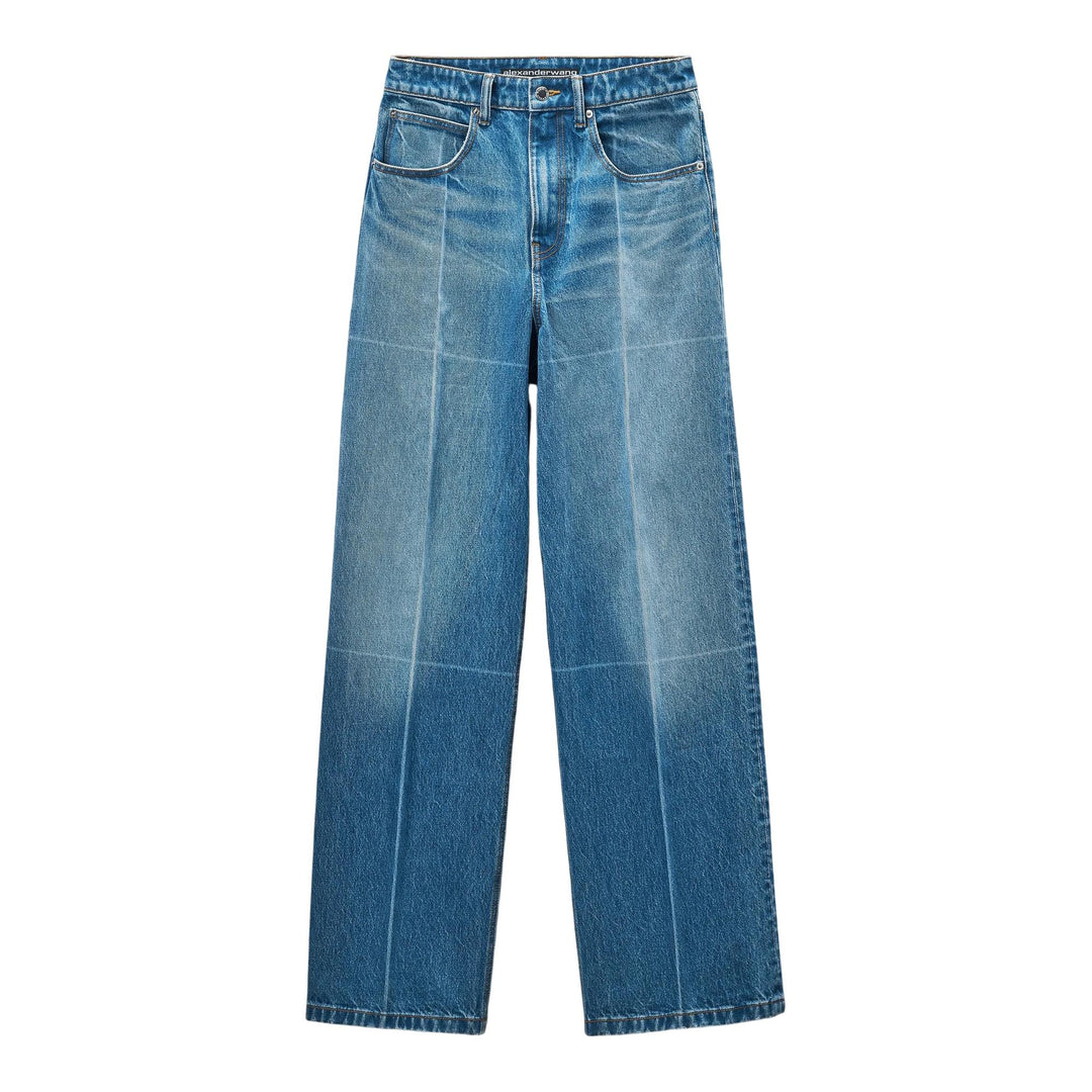 Club21 - Alexander Wang - Foldline Wide Straight-Leg Jeans - PANTS - Blue