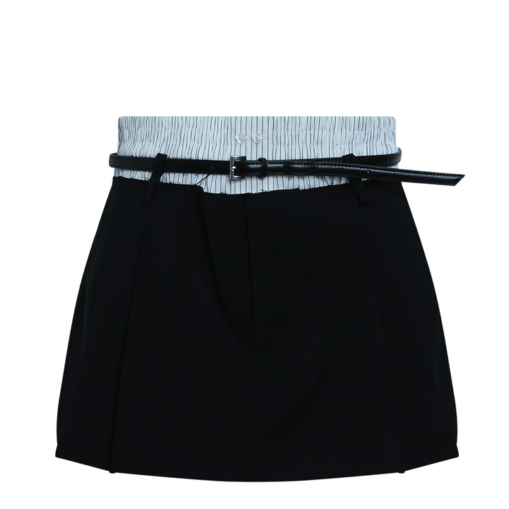 Mid-Rise Pleated Shorts