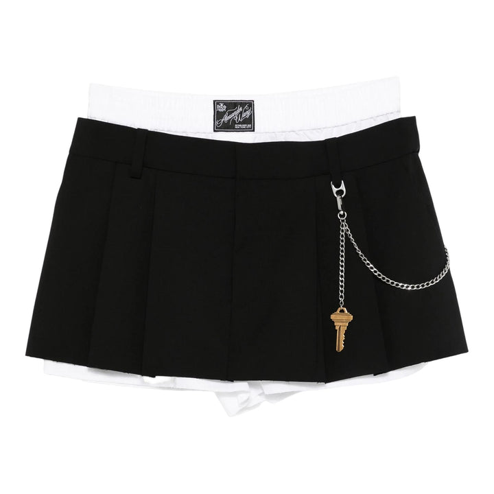 Club21 - Alexander Wang - Pleated Skort With Chain - SKORTS - Black