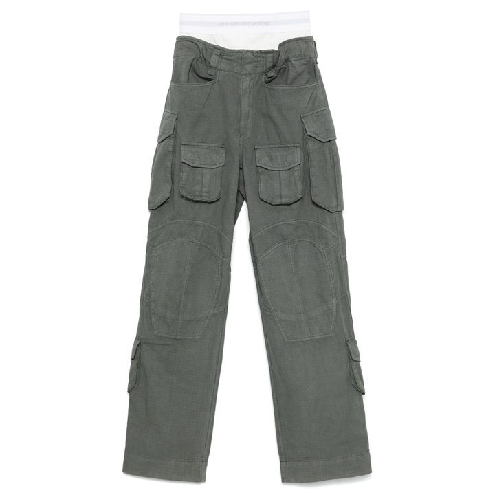 Alexander_Wang_Pre-Styled_Cargo_Pants_With_Brief_Waistband_Green