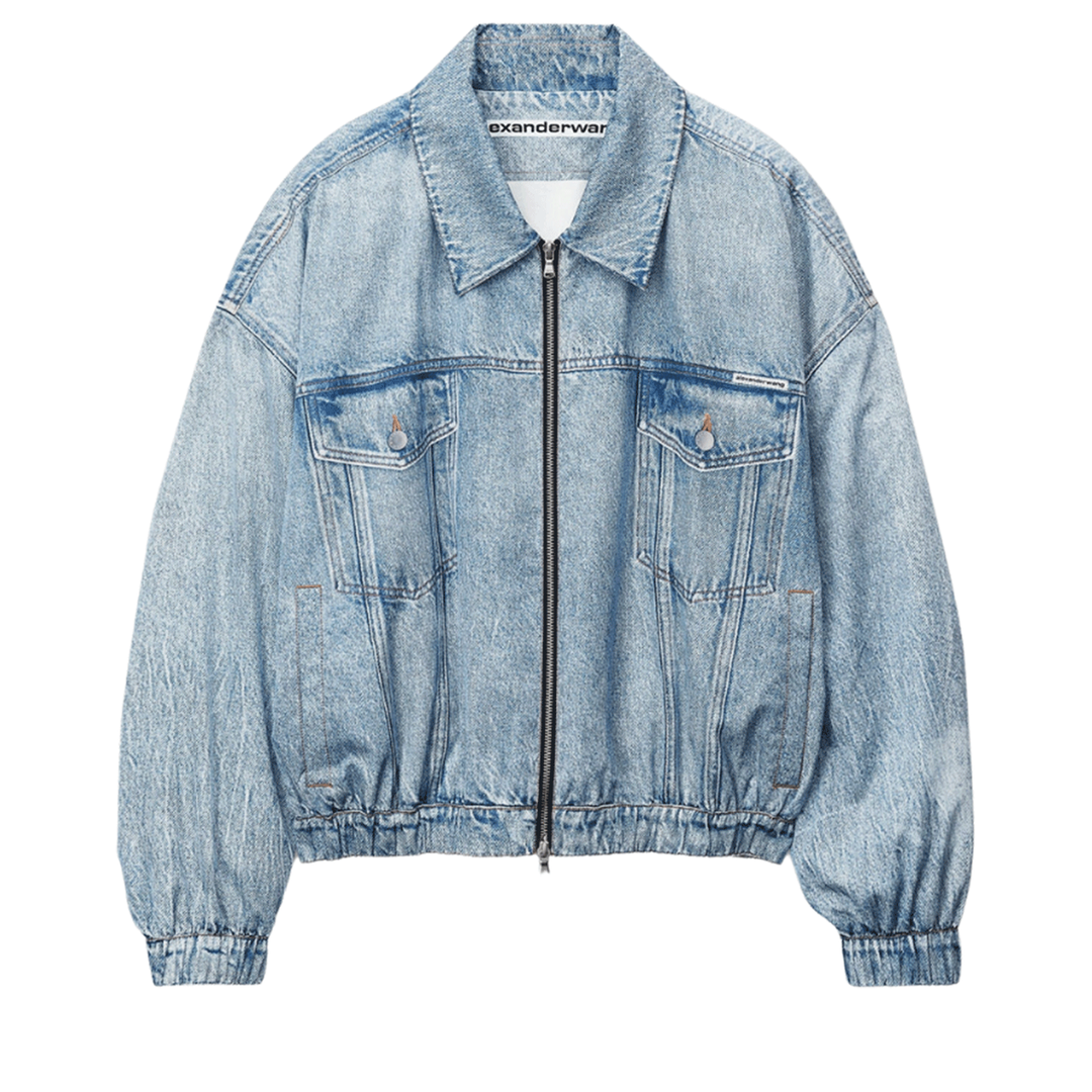 Alexander_Wang_Printed_Denim_Bomber_Jacket_In_Nylon_Blue