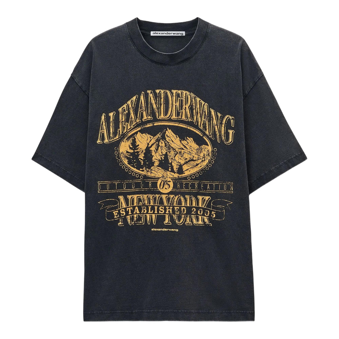 Club21 - Alexander Wang - Sunfade-Effect Wash Jersey Tee - TEES - Black