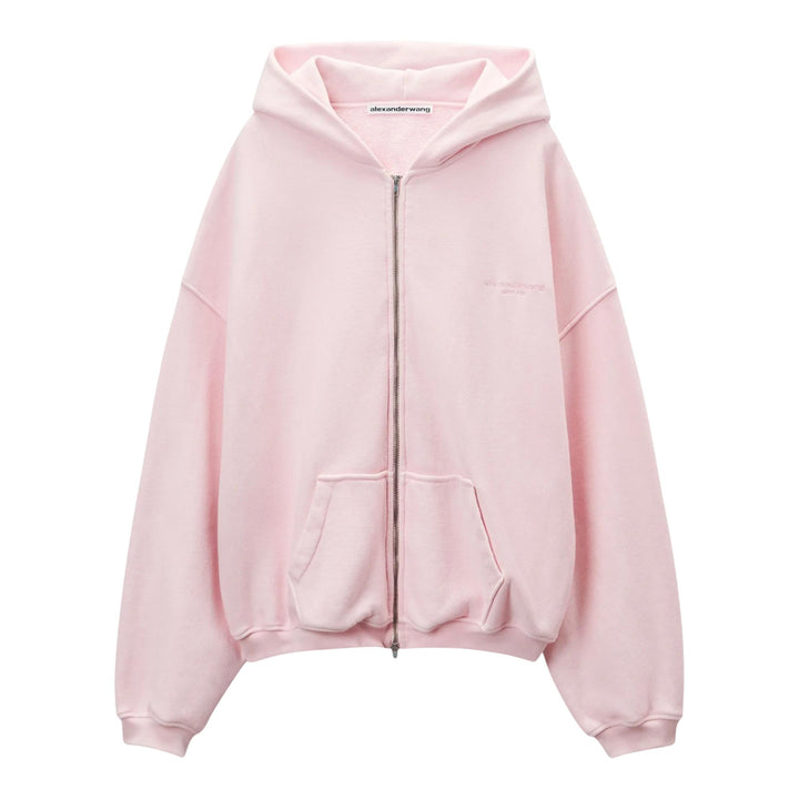 Club21 - Alexander Wang - Zip Up Hoodie With Graphic Logo - SWEATERS - Pink