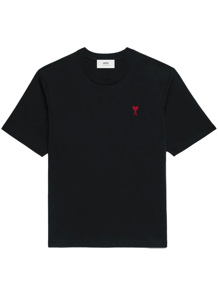Ami-Paris-Boxy-Fit-Red-Ami-De-Coeur-T-Shirt-Black-1
