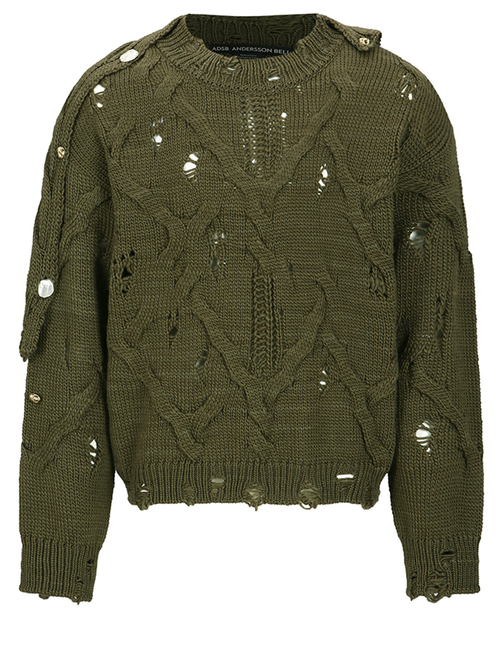 Fisherman Button Crew Neck Top