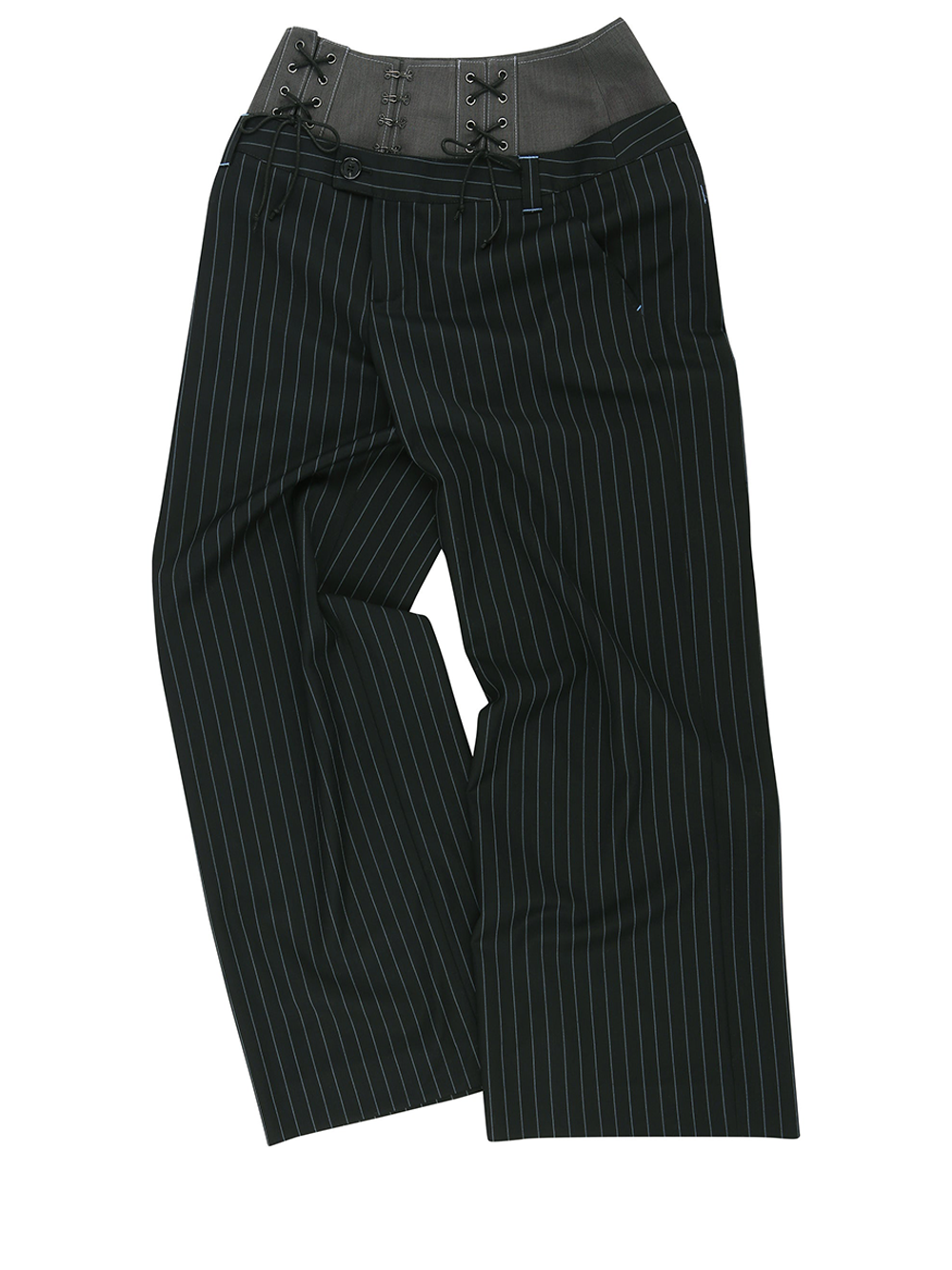 Lace-Up Double Waist Pants