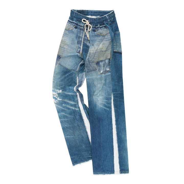 Unisex Denim Trompe L'Oeil Mesh
