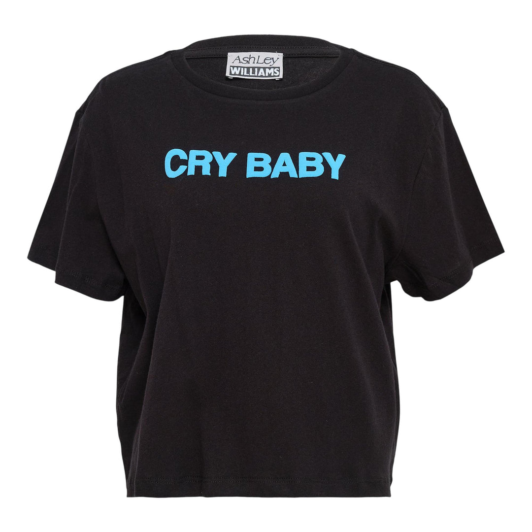 Club21 - Ashley Williams - Black Cropped T-Shirt - TEES - Black