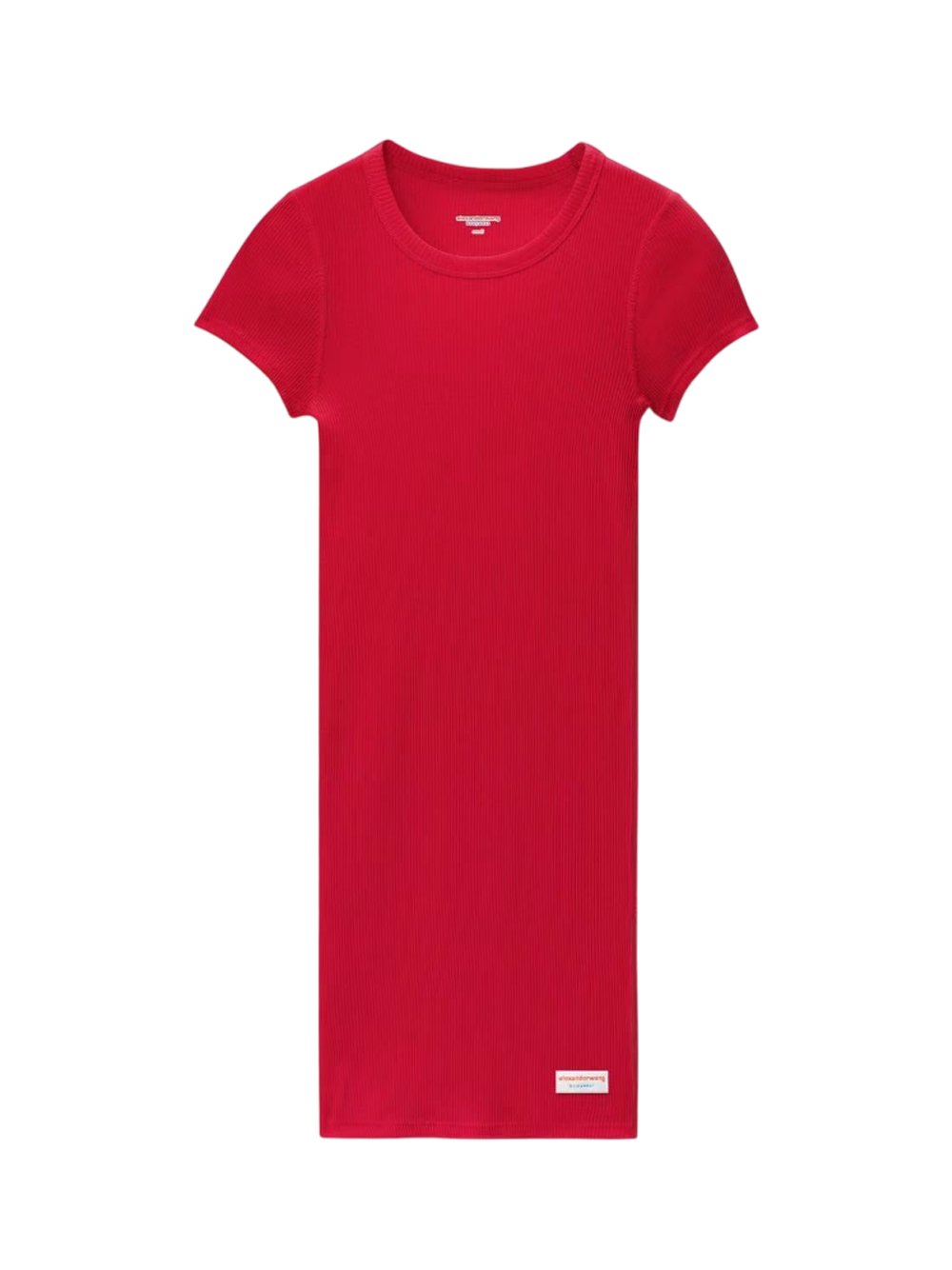 BODYWEARBYALEXANDERWANG_ShortSleeveCrewneckDressInRibbedCottonJersey-Fushia