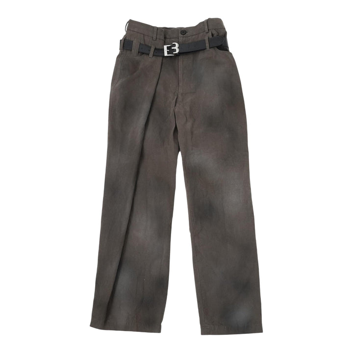 Club21 - BONBOM - Belt-Press-Made Tuck Pants - PANTS - Khaki