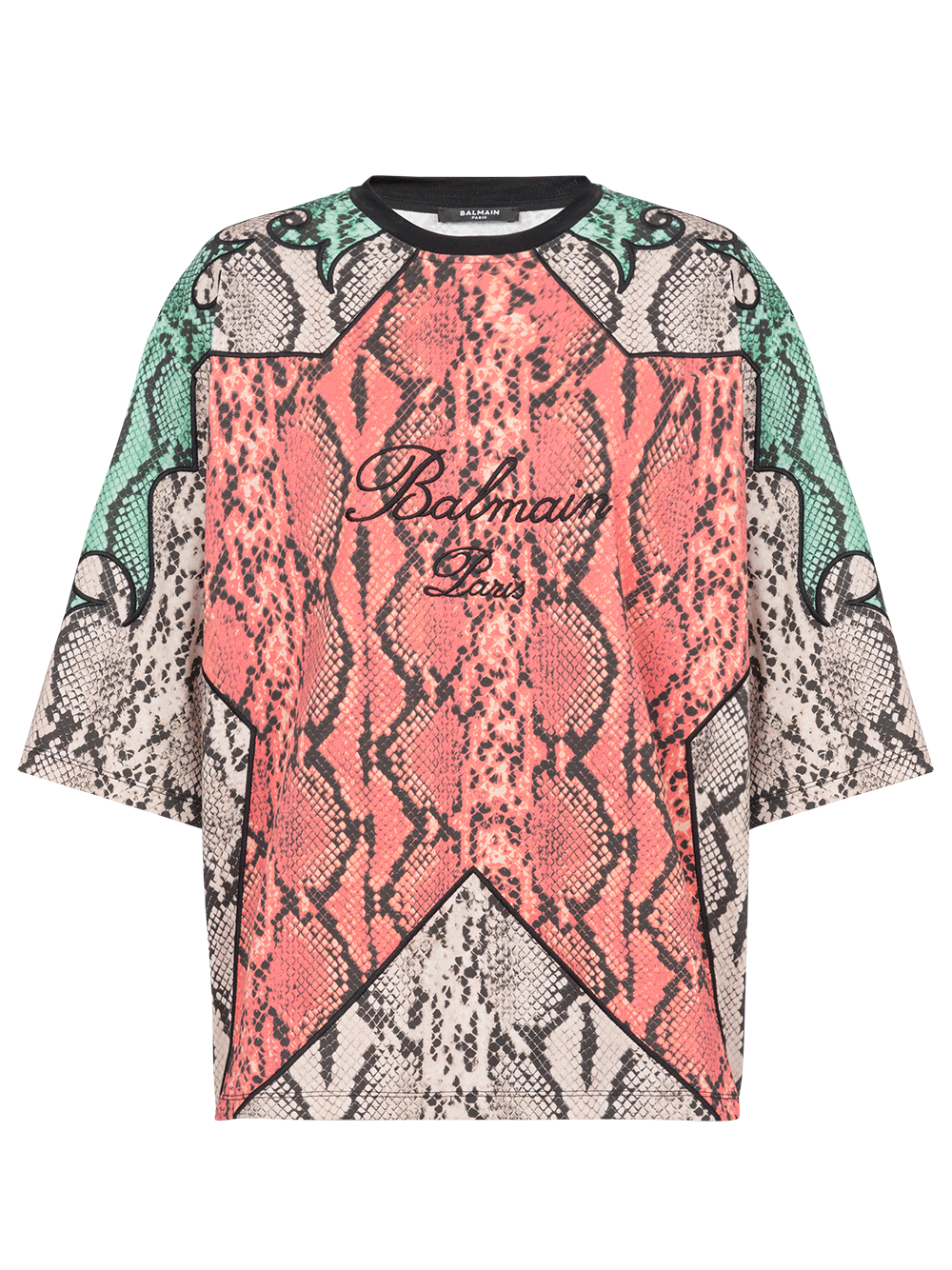 Balmain-Balmain-Signature-Python-Print-Tee-Red-1