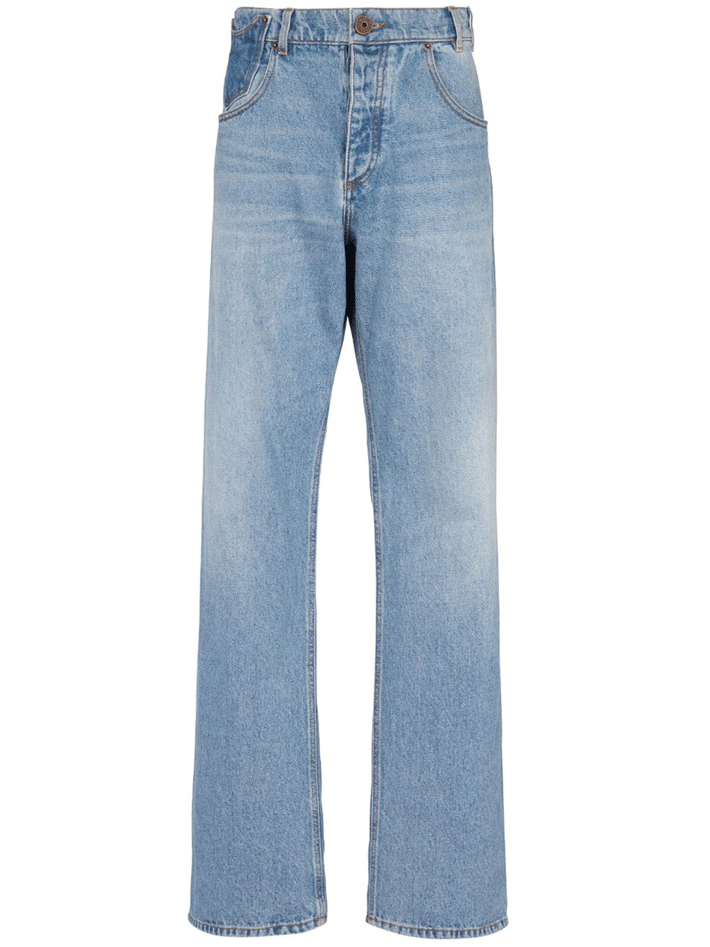 Balmain-Contrasted-Pocket-Loose-Denim-Jeans-Indigo-1