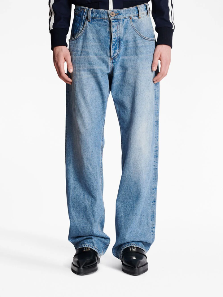 Balmain-Contrasted-Pocket-Loose-Denim-Jeans-Indigo-5