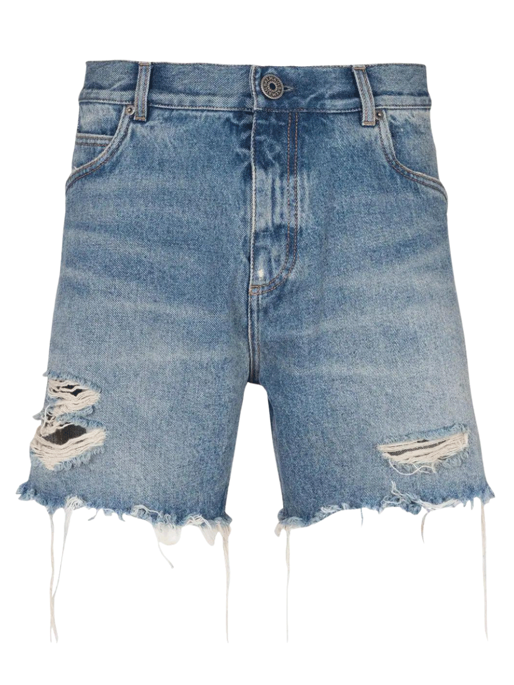 Balmain-Destroy-Denim-Shorts-Denim-1