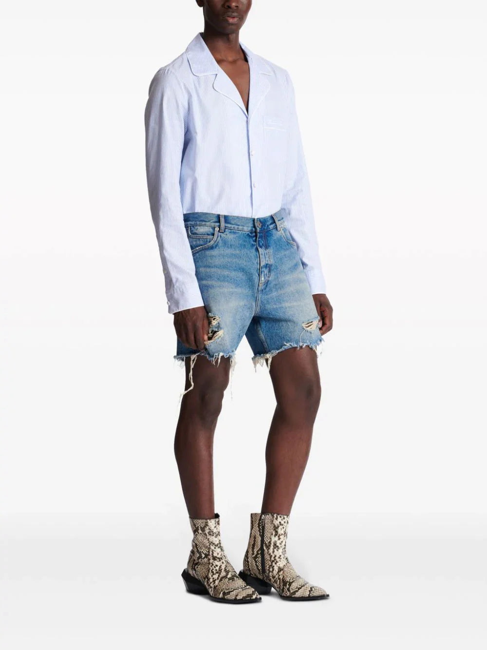 Balmain-Destroy-Denim-Shorts-Denim-3