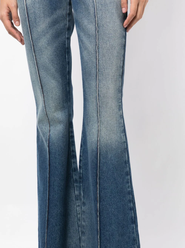 Balmain-Medium-Blue-Denim-Flare-Pants-Indigo-5