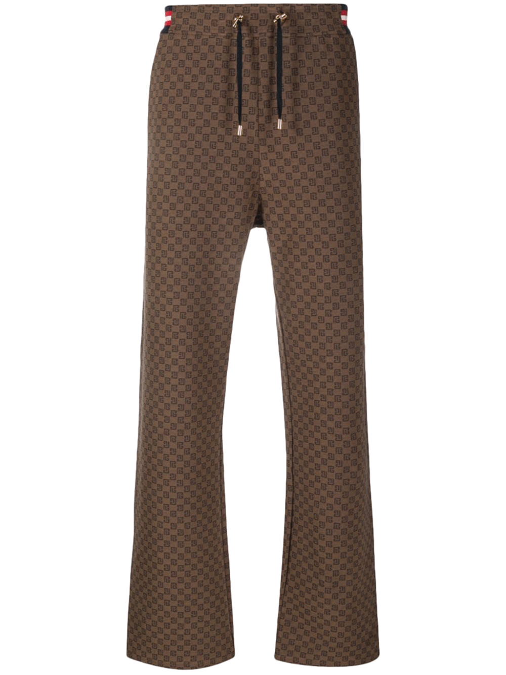 Balmain-Mini-Monogram-Jacquard-Pyjamas-Sweatpants-Brown-1