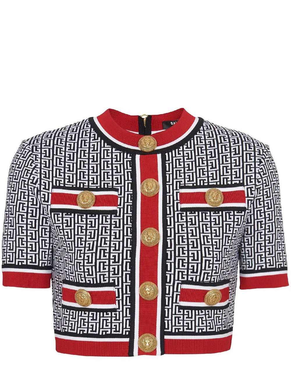      Balmain-Monogram-Knit-Cropped-Top-Multi-1