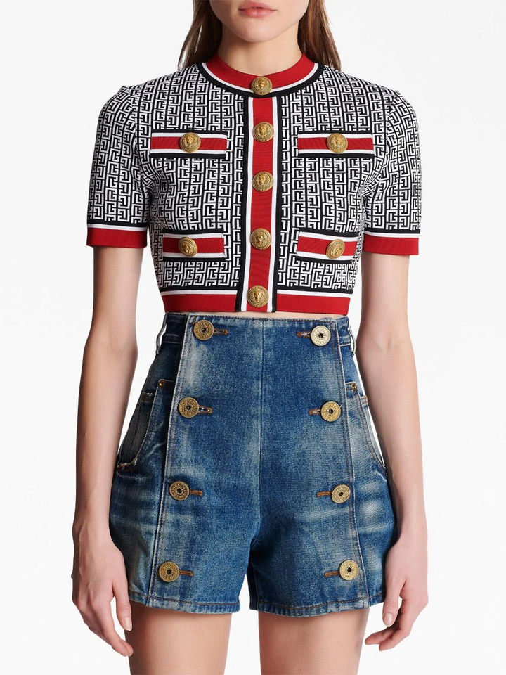 Balmain-Monogram-Knit-Cropped-Top-Multi-5