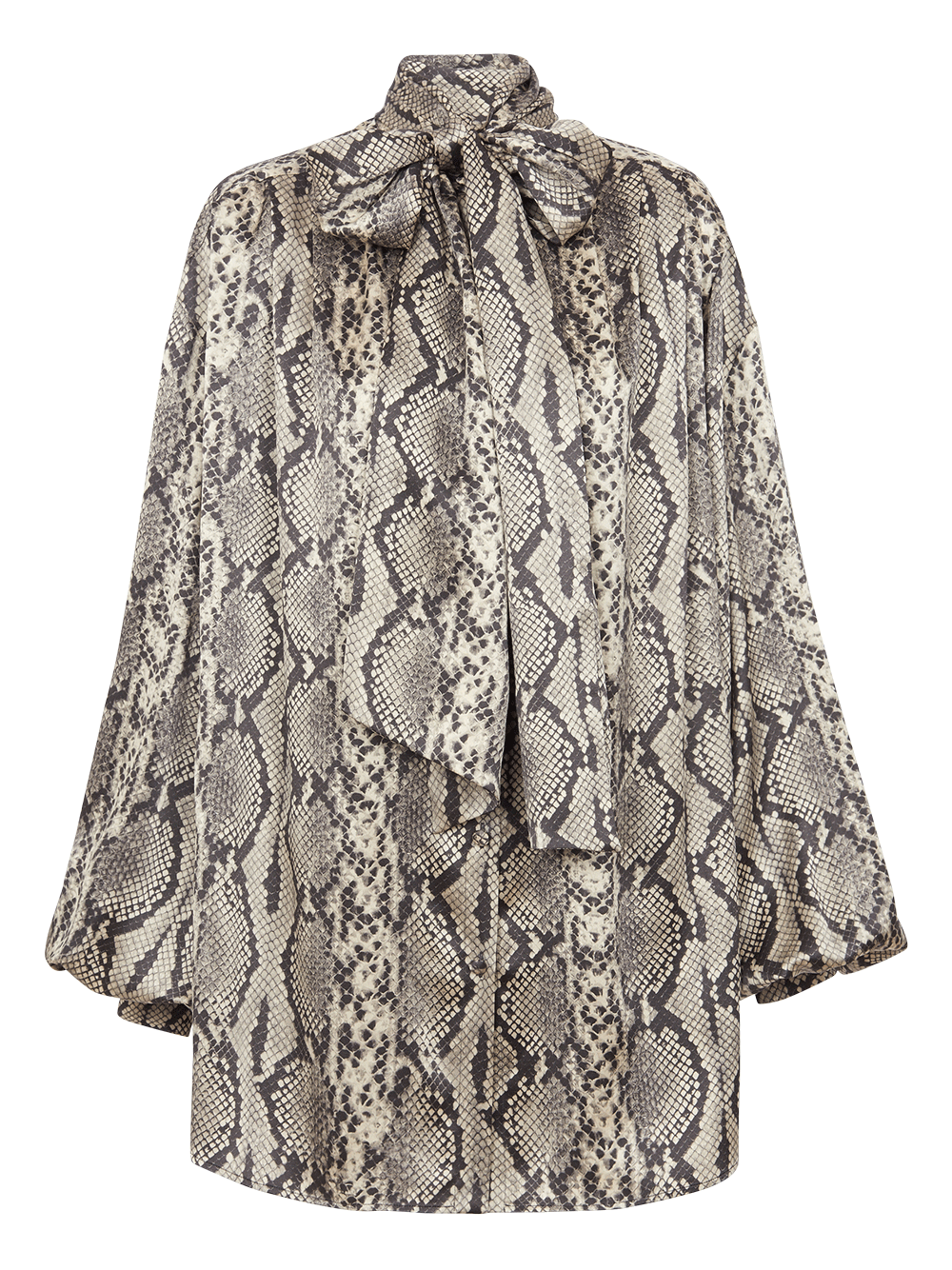 Balmain-Pussy-Bow-Python-Silk-Shirt-Print-1