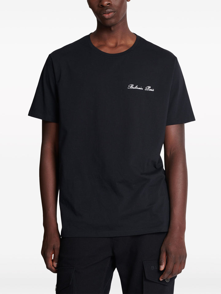 Balmain-Signature-Embroidery-Tee-Black-5