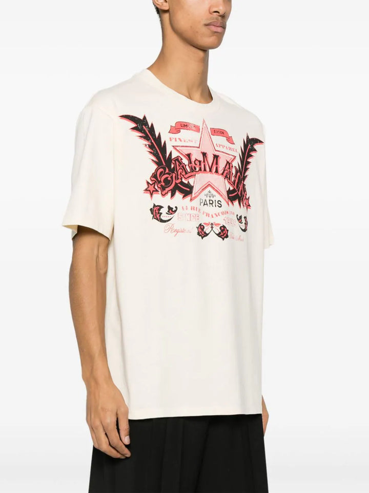 Balmain-Western-Print-T-Shirt-Off-White-3