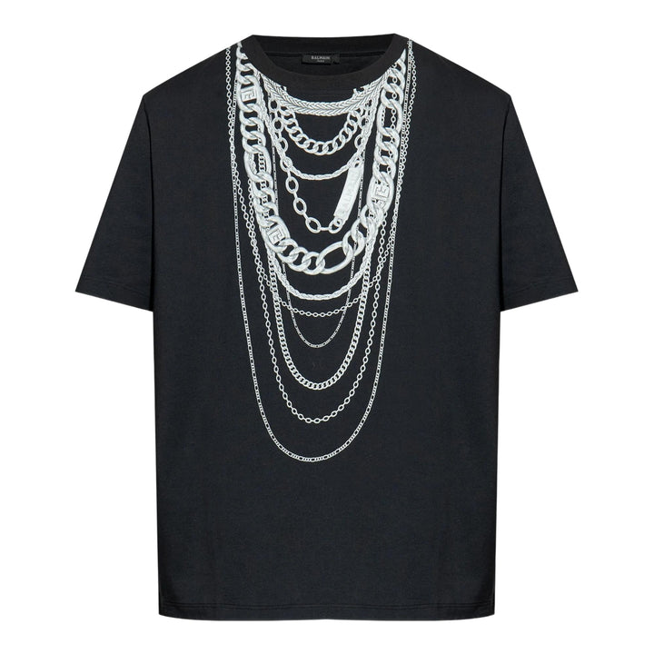 Club21 - Balmain - Chain Trompe Loeil T-Shirt - TEES - Black