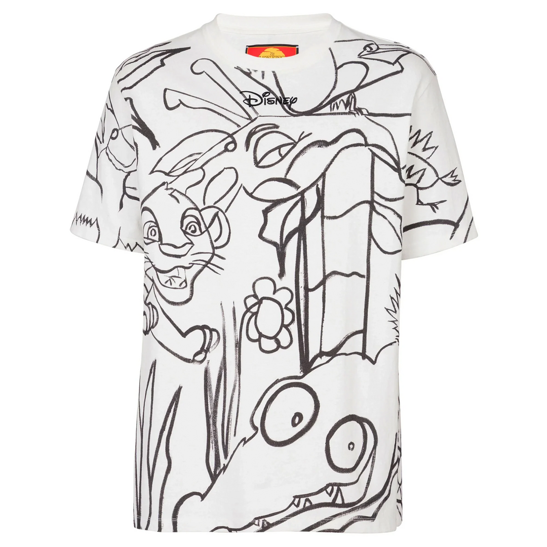 Disney X Balmain: The Lion King T-Shirt With Enfant Precoce Print