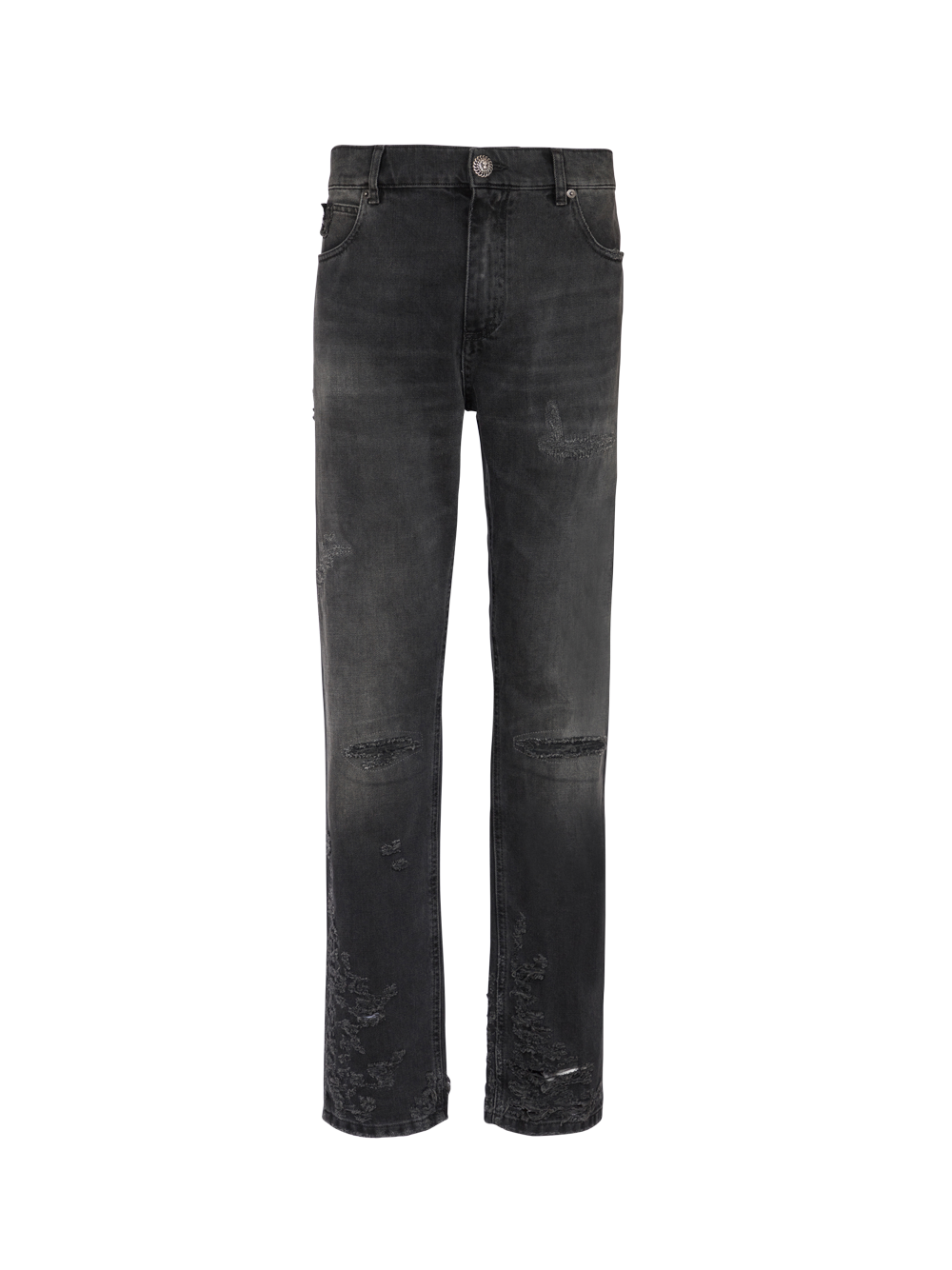 Balmain_Regular_Destroyed_Denim_Pants-Black