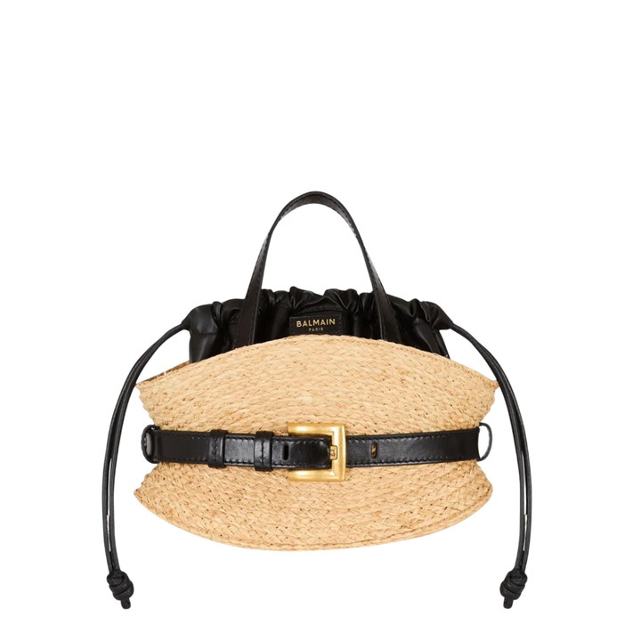 Shuffle Mini Raffia Calfskin Bag
