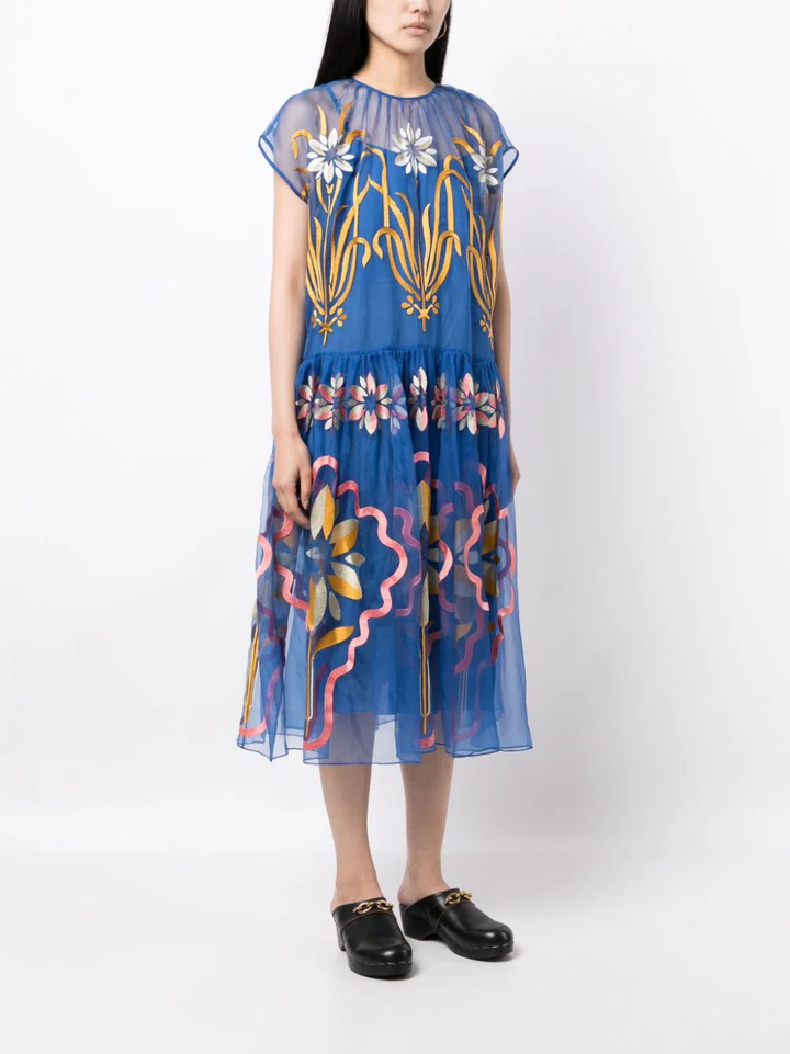 Biyan-Embroidered-Organza-Midi-Dress-Blue-3