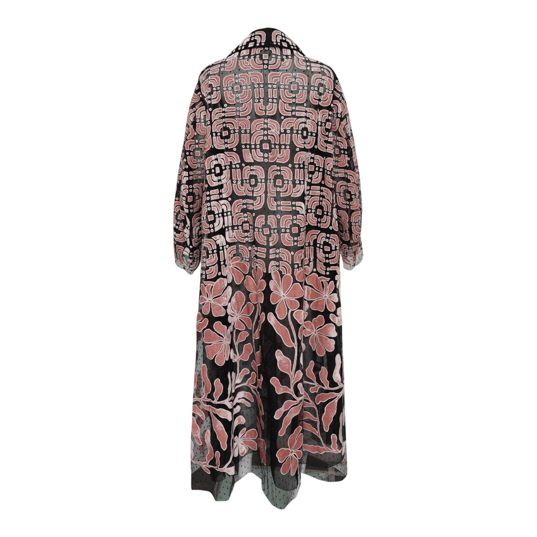 Club21 - Biyan - Dot Tulle Coat With Velvet Embroidery - COATS - Black