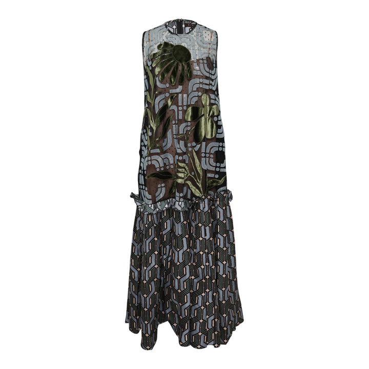 Club21 - Biyan - Mix Tulle And Twill Silk Print Dress - WOVEN DRESSES - Black