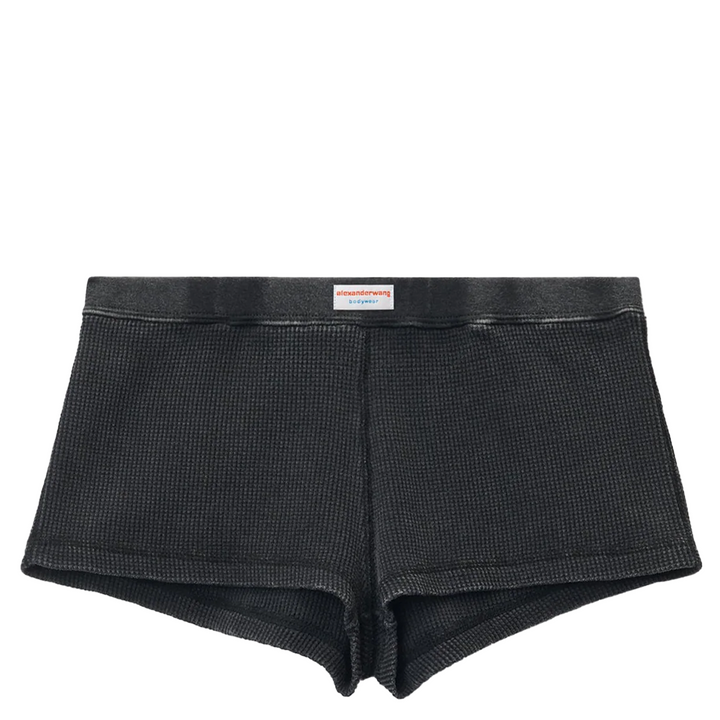Boy Short In Waffle-Knit Cotton Stretch